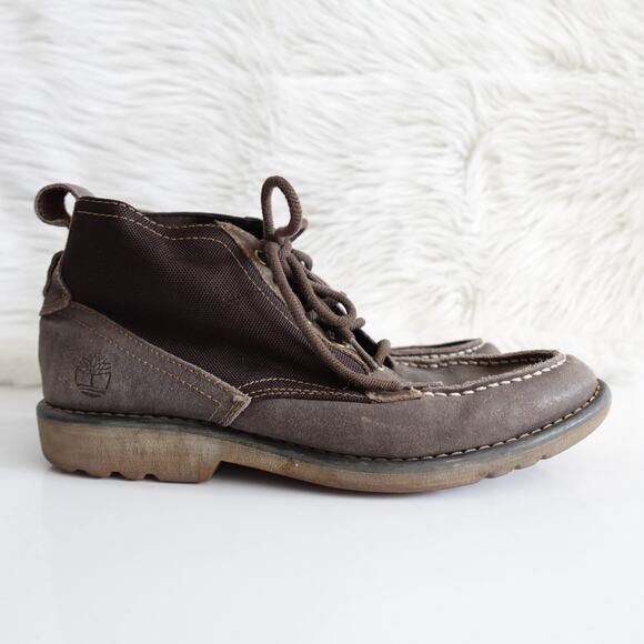 Timberland Men's Chukka Boots Suede Canvas Brown Earthkeepers size 8.5 - Picture 1 of 11